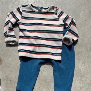 Old Navy - Striped Knit Top with Blue Knit Pants